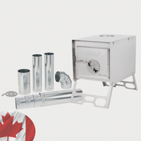 Esker Baffin stove, with a Canadian flag, on an isolated background