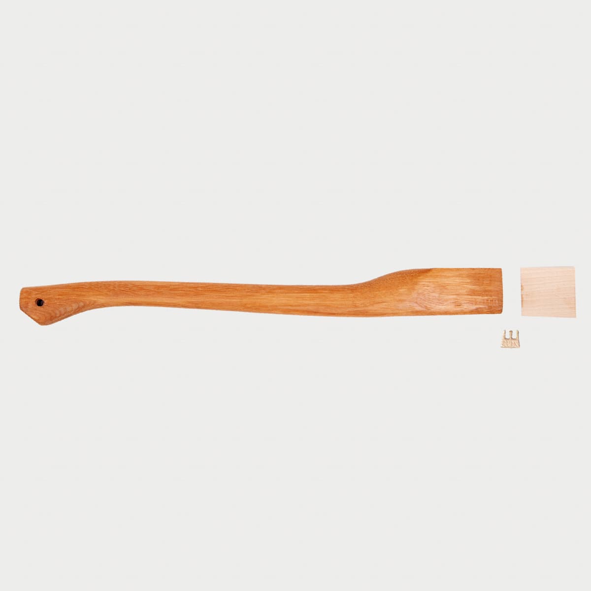 esker camp replacement handle, with mounting hardware, on a grey background