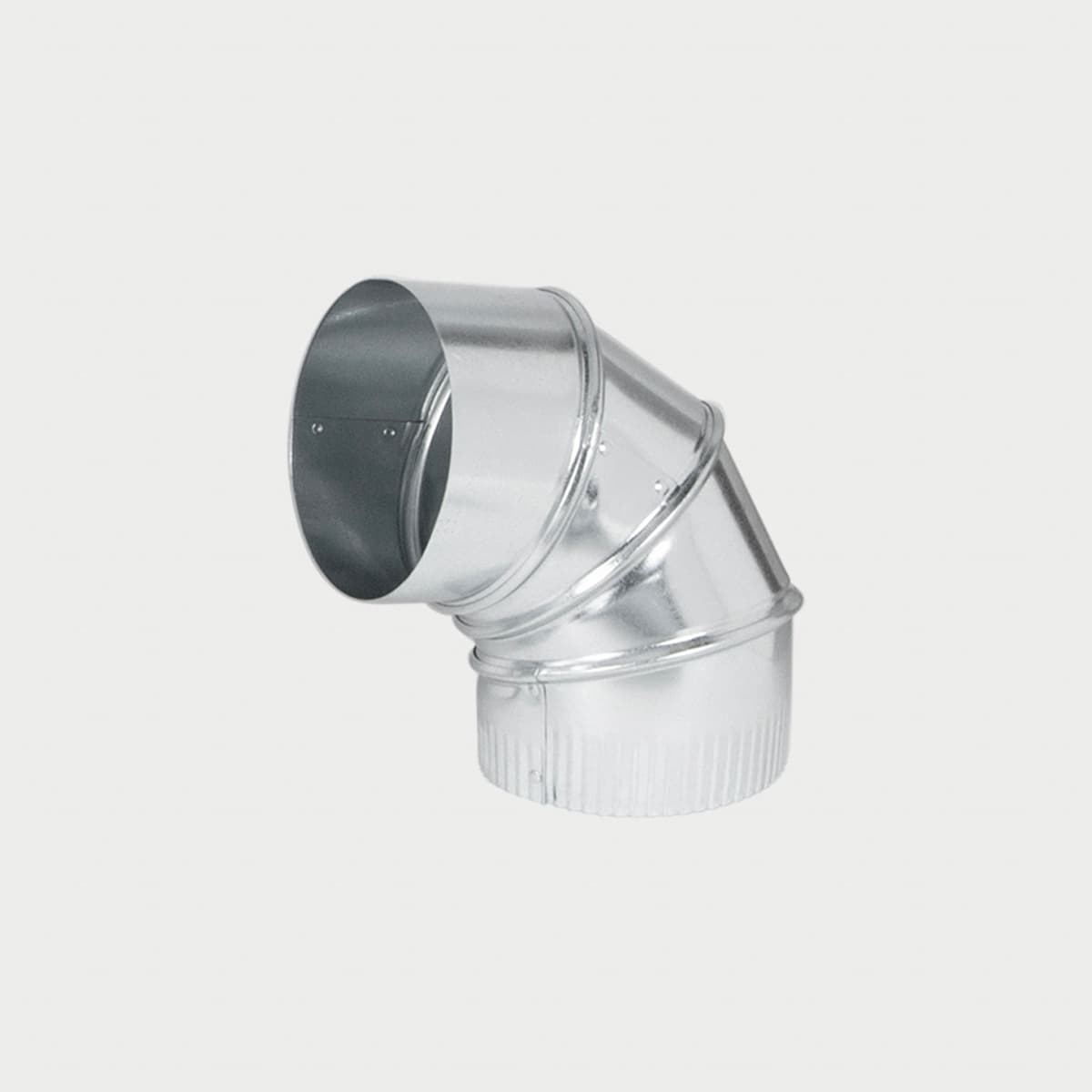 Esker 5" elbow, made of galvanized steel. On an isolated background.
