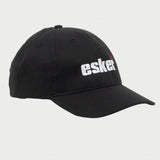 Black cap with esker logo on a light gray background