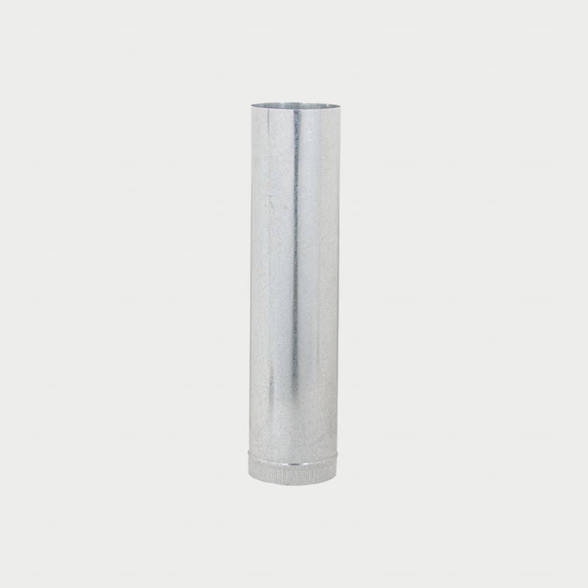 Esker 4" straight pipe for baffin stove made of galvanized steel, on an isolated background