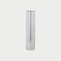 Esker 4" straight pipe for baffin stove made of galvanized steel, on an isolated background