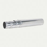 Esker tapering  pipe for Hudson stove, made of galvanized steel. On an isolated background
