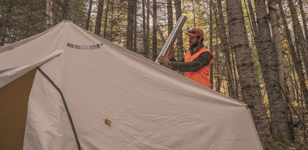 Esker Tent Set up with Stove Pipe